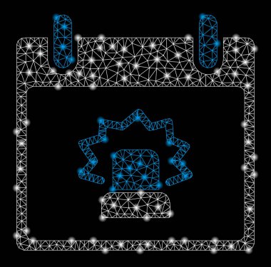 Flash Spotlar ile Parlak Mesh 2d Uyarı Takvim Günü