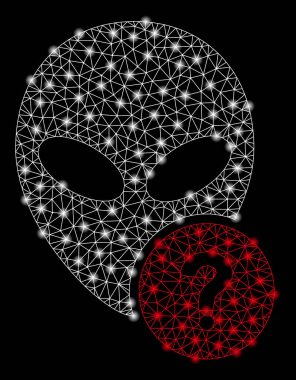 Işık Lekeleri ile Parlak Mesh 2d Alien Durumu