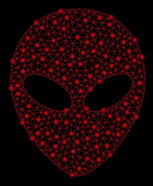 Işık Noktalı Parlak Ağ Uzaylı Başı