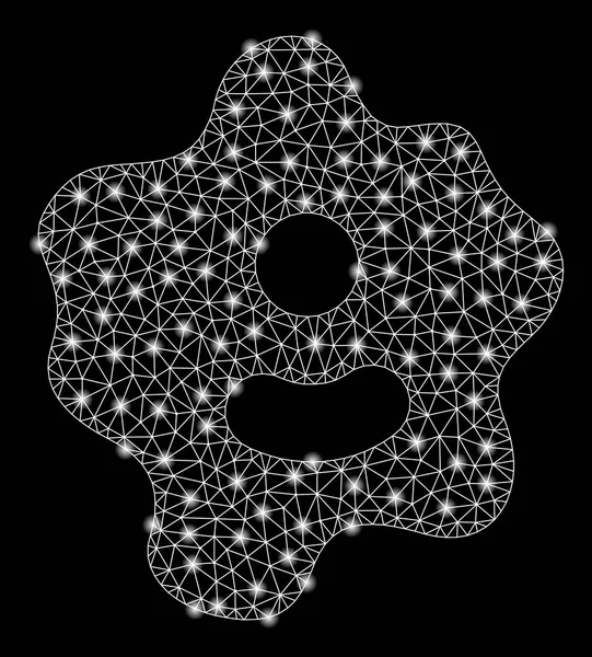 Red de malla brillante Ameba con puntos de inflamación — Archivo Imágenes Vectoriales
