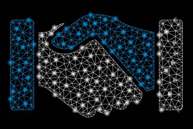 Flash Spotlu Parlak Örgü Tel Çerçeve Edinme El Sıkışması