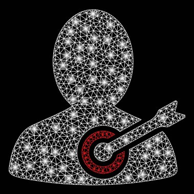 Flare Spotlar ile parlak mesh ağ amacı kişi