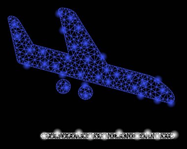 Parlama Noktalar ile Parlak Örgü Tel Çerçeve Aiplane Landing