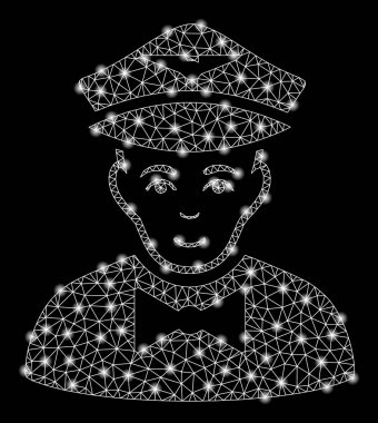 Flaş Noktalı Parlak Ağ Hava Yolları Steward