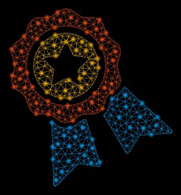 Flash Spotlu Parlak Örgü Tel Çerçeve Ödül Rozeti