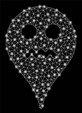 Flash Spotlu Parlak Örgü 2d Angry Smiley Harita İşaretçisi