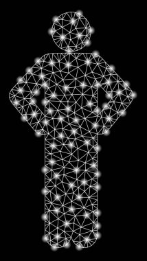 Işık Lekeleri ile Parlak Örgü 2d Akimbo Poz