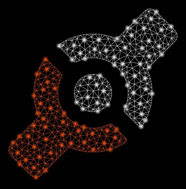 Parlak kafes tel çerçeve Yapay eklem Flash Spotlar ile