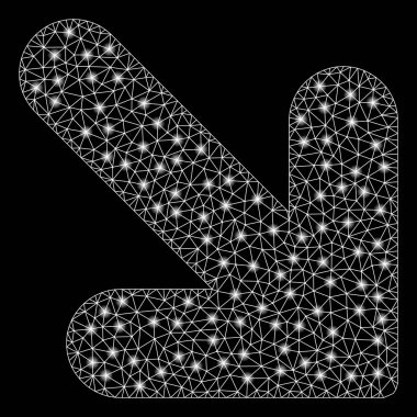 Parlak Örgü Tel Çerçeve Ok Aşağı Sağ Işık Noktalar ile