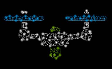 Flare Spotlar ile parlak Mesh 2D hava drone