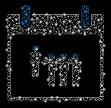 Flash Spotlar ile Parlak Örgü Carcass Ordu Squad Takvim Günü