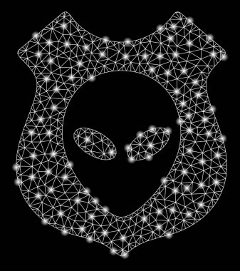 Flaş Spotlu Parlak Örgü Tel Çerçeve Alien Shield