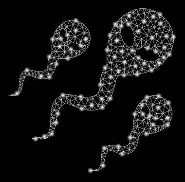 Parlama Noktalar ile Parlak Örgü Karkas Alien Sperm
