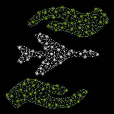 Flash Spotlu Parlak Örgü Tel Çerçeve Uçak Bakım Elleri