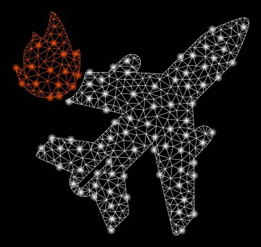 Flaş Noktalı Parlak Ağ Uçak Yangını