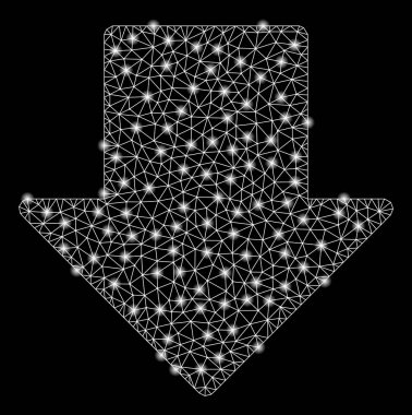 Işık Lekeleri ile Parlak Örgü Karkas Ok Aşağı