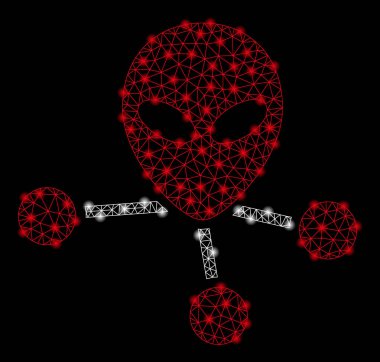 Işık Noktalar ile Parlak Örgü 2d Alien Bağlantıları