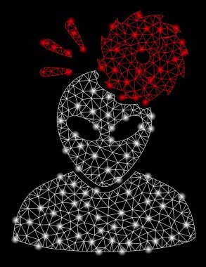 Parlama Noktalar ile Parlak Örgü Karkas Alien Exploration