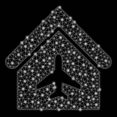 Işık Noktalı Parlak Ağ Uçak Hangarı