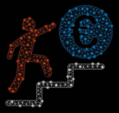 Parlak Örgü Ağ Kişi Işık Spotları ile Euro Adımlar