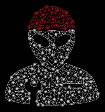 Parlama Noktalar ile Parlak Örgü Karkas Alien Serviceman