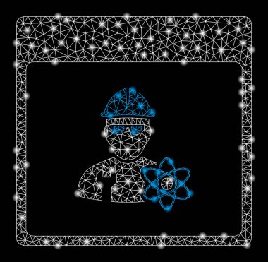 Parlama Noktalar ile Parlak Mesh 2d Atom Mühendisi Takvim Sayfası