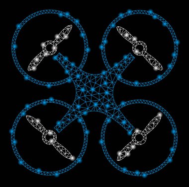 Işık Noktalar ile Parlak Örgü 2d Hava Copter