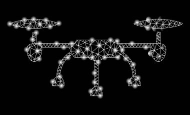 Parlama Spotlu Parlak Örgü Tel Çerçeve Hava Drone