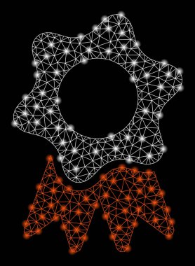 Flash Spotlar ile parlak kafes tel çerçeve Ödülü Seal