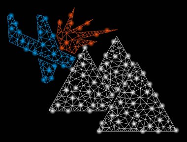 Flare Spotlar ile Parlak Mesh 2d Uçak Dağ Crash