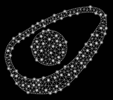 Flash Spotlar ile Parlak Örgü Ağ Avokado Yarım