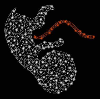 Parlama Noktalar ile Parlak Mesh 2d Maymun Embriyo