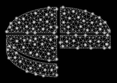 Işık Spotlar ile parlak mesh ağ 3D Pie Chart