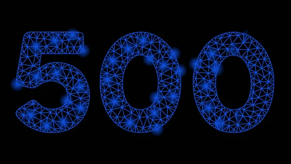Яскрава сітка Мережа 500 цифр Текст з флеш-плямами — стоковий вектор
