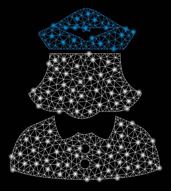 Işık Lekeleri ile Parlak Mesh 2d Havayolu Hostes