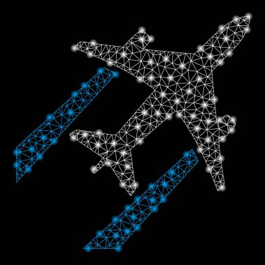 Flare Spotlar ile parlak mesh ağ hava jet Izleme