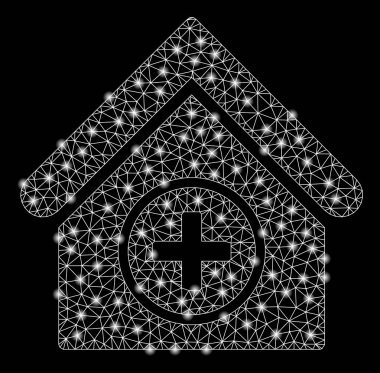 Parlak Örgü Tel Çerçeve Parlama Noktalar ile Bina Ekle