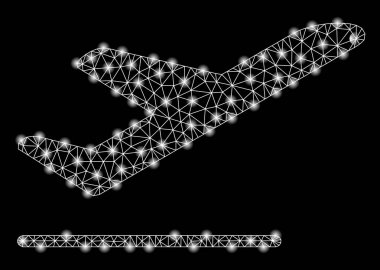 Flash Spotlar ile Parlak Mesh 2d Uçak Kalkış