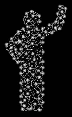 Parlama Spotlu Parlak Örgü 2d Güvence Pozu