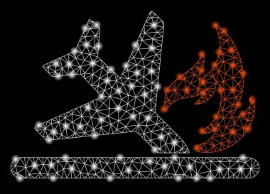 Parlama Noktalar ile Parlak Örgü Carcass Uçak Landing Crash