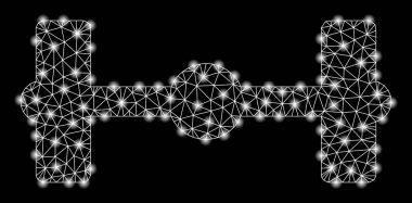 Parlama Noktalar ile Parlak Örgü 2d Aks