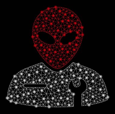 Işık Spotları ile Parlak Örgü Karkas Alien Mekanik