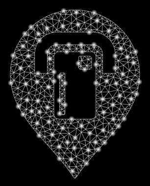 Parlama Noktaları ile Parlak Mesh 2d Atm Harita İşaretçisi