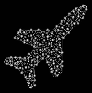 Işık Spotlar ile parlak kafes tel çerçeve uçak