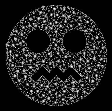 Flash Spotlar ile Parlak Mesh 2d Angry Smiley