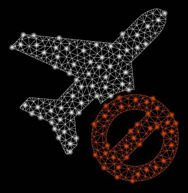 Parlak Örgü Tel Çerçeve Uçak Flaş Spotları ile Kapalı