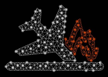 Flash Spotlar ile Parlak Mesh 2d Uçak Crash