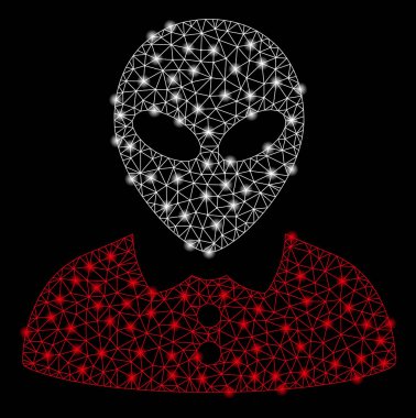 Parlama Spotlar ile parlak Mesh tel çerçeve Alien kadın