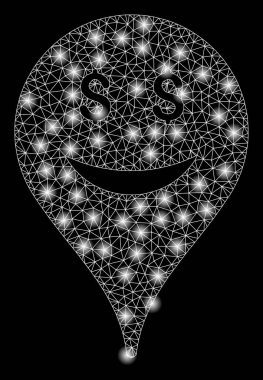 Flash Spotlu Parlak Kafes Tel Çerçeve İş Gülen Harita İşaretçisi