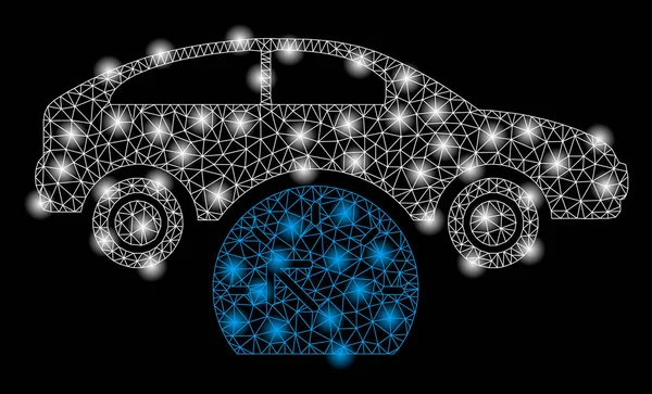 Parlama Noktalar ile Parlak Mesh Ağ Araba Testi
